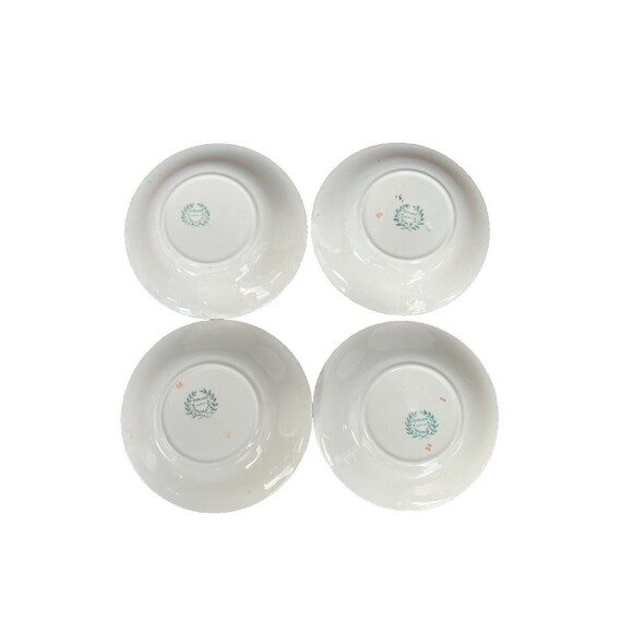 Vtg W.H. Grindley & Co Baroda England Berry Bowl Set of 4 Floral Cottage Bird - Picture 5 of 5